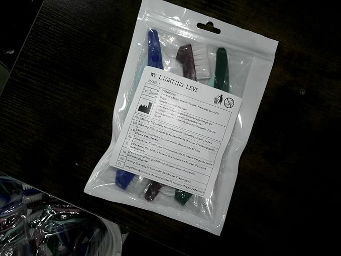 3 Pcs Hard Denture Brush, 3 Colors Premium Hygiene Denture Cleaning Brush for Denture Care, Double Sided Toothbrush with Multi-Layered Bristles & Rubber Anti-Slip Handle