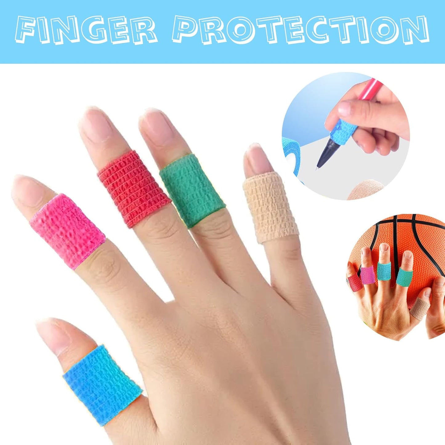 8 Pack 1 in x 5 Yards Cohesive Wrap Self Adhesive Bandage Wrap Elastic Self Adherent Wrap Self Stick Vet Tape for Athletic, Wrist, Ankle, Knees, Pets (Skin Color)