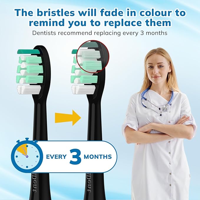 Replacement Toothbrush Heads Compatible with Philips Sonicare：16 Pack Soft Replacement Electric Brush Head for 4100 5100 6100 HX9023/65 W Optimal Control Snap-on System（B&W）