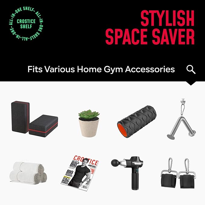 2-Tier Floating Shelf Compatible with Tonal Accessories, Home Gym Storage Shelf, Gym Rack Wall Mount Organizer, Workout Metal Holder, T-Bracket Lock Adapters Hanger, US Patent Holding