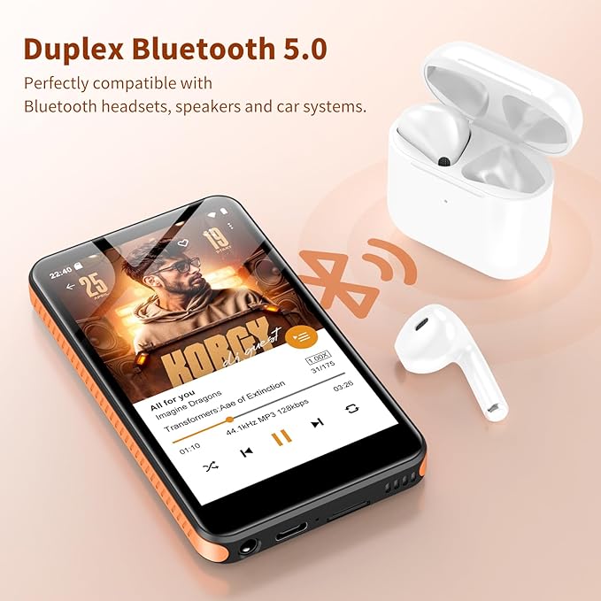 160GB MP3 Player with Bluetooth and WiFi, Android 13 MP3 & MP4 Player with 4" Touchscreen and Speaker, 4GB RAM & 32GB ROM, Spotify Music Player with Audible, FM Radio, Amazon Music, Play Store