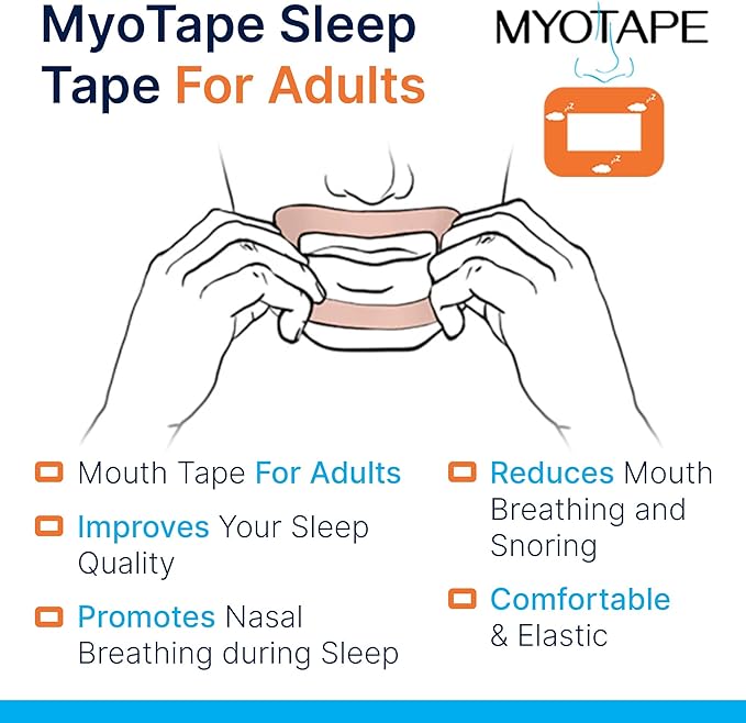 MyoTape - Sleep Tape for Adults - 90 Nights - Reduce Snoring - Improve Sleep - Promote Nasal Breathing - Men/Women/Unisex - Gentle On Skin