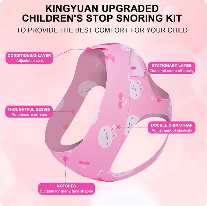 2025 Anti-Snoring Chin Strap for Sleeping Kids - Professional Anti-Snoring Solution, Small Chin Strap for Snoring,Breathable and Adjustable, Fits Kids 3'9"-5'3" Tall and Weighing 33-132 lbs
