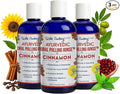 Pack of 3 Ayurvedic Organic Oil Pulling for Teeth & Gums | Natural Cinnamon Flavored Oral Rinse Mouthwash | Essential Oils for Healthy Gums & Bad Breath | Teeth Whitening & Fresh Breath-8 FL Oz