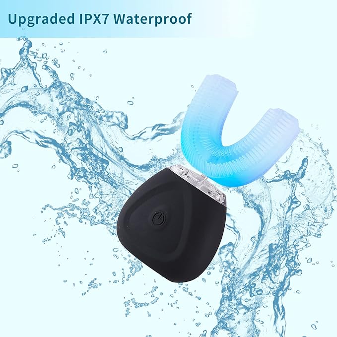 Automatic U-Shaped Ultrasonic 360 Auto Toothbrush with Whitening Blue Light for Adults