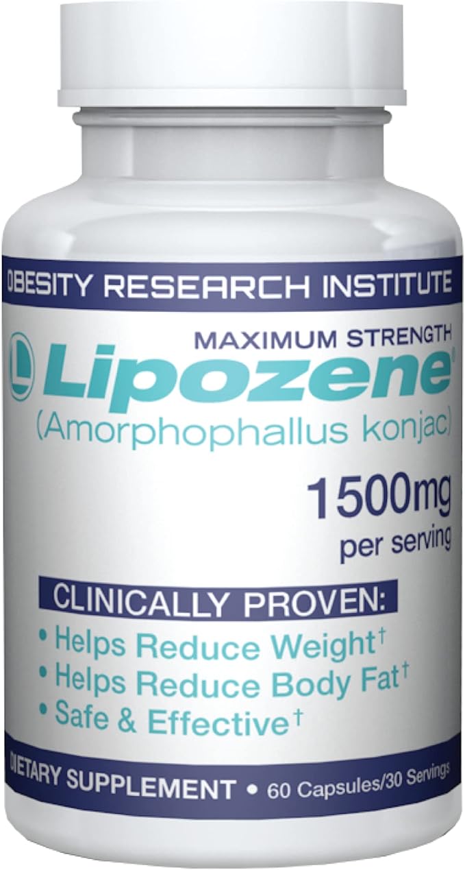 Lipozene Diet Pills - Weight Loss Supplement - Appetite Suppressant- 1 Bottle of 60 Capsules for 30 Servings- No Caffeine