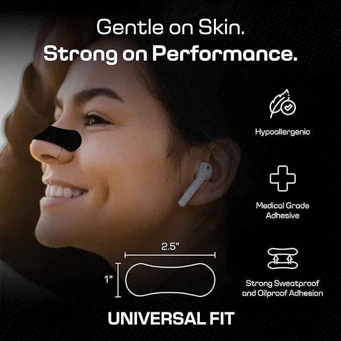 Nasal Strips for Snoring & Sleeping (60 PK) - Nose Strips for Breathing - Deviated Septum Tape & Sinus Congestion Relief for Adults - Improve Sleep Quality, Energy and Productivity, Lessen Snoring