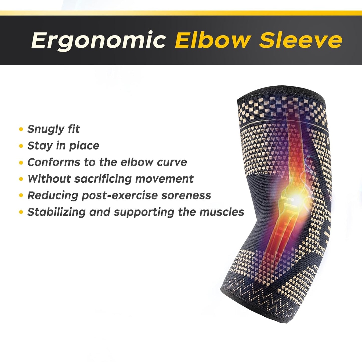 INDEEMAX Copper Elbow Compression Sleeve 1 Pair, Tennis Elbow Brace for Men Women, Elbow Support Wraps for Arthritis, Tendonitis, Bursitis, Sprains, Joint Pain Relief, Weightlifting (Copper Black, X-Large)