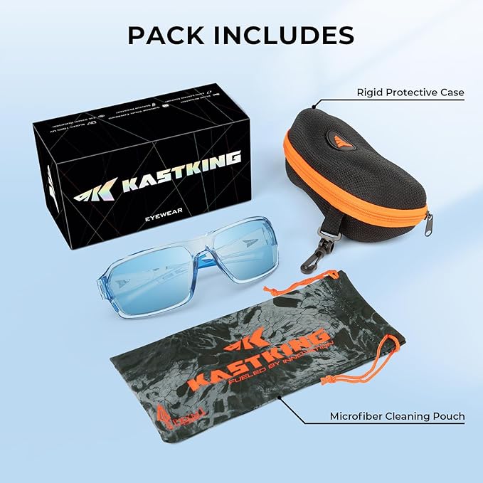 KastKing Chippewa Polarized Fishing Sunglasses, UV400 Protection Full Wrap Frame Sports Cycling Sunglasses, 1.0mm TAC Lenses