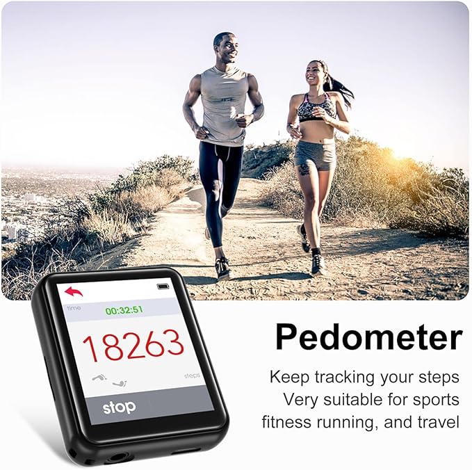 64GB MP3 Player Bluetooth 5.3 Touch Screen Music Player Portable mp3 Player with Speakers high Fidelity Lossless Sound Quality mp3 FM Radio Recording e-Book MP3 Player Support (128GB)