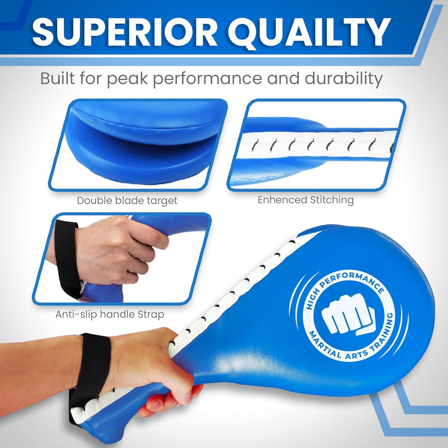 +Performance Taekwondo Kick pad & Boxing pad | Martial Arts Training Equipment | Karate Pads | Taekwondo Sparring Gear | MMA, Kickboxing, Muay Thai | Kick Pads Martial Arts Target for Kids & Adults.