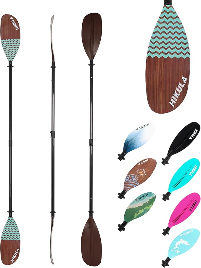 Adjustable Kayak Paddle with Carbon Shaft and PP Blade Available in 220-230/220-240/230-250cm Floating Lightweight Kayak Oars with Original Pattern