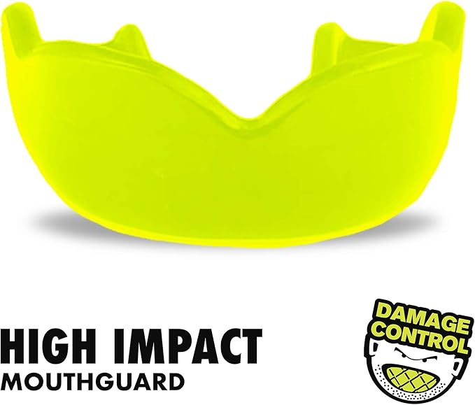 DAMAGE CONTROL High-Impact Mouth Guard – Sports Mouthguard for Boxing, Football, Hockey, Lacrosse & Basketball, Protects Teeth & Jaw, Protective Mouthpiece for Adults & Youth (Adult, DC Green 2.0)