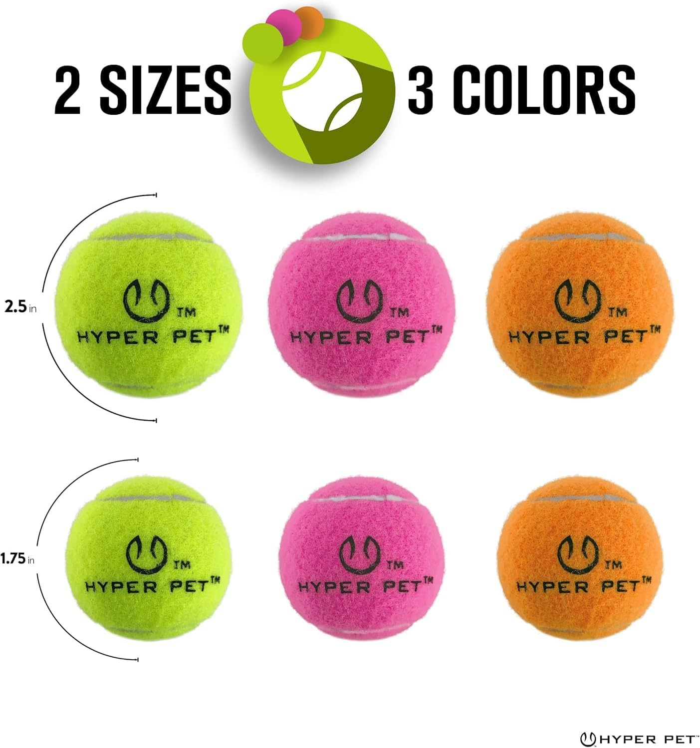 Hyper Pet MINI Tennis Balls for Dogs, Safe Dog Ball for Exercise & Training, Interactive Toys work with Hyper Pet K9 Kannon MINI Launcher - 4 Pack Green