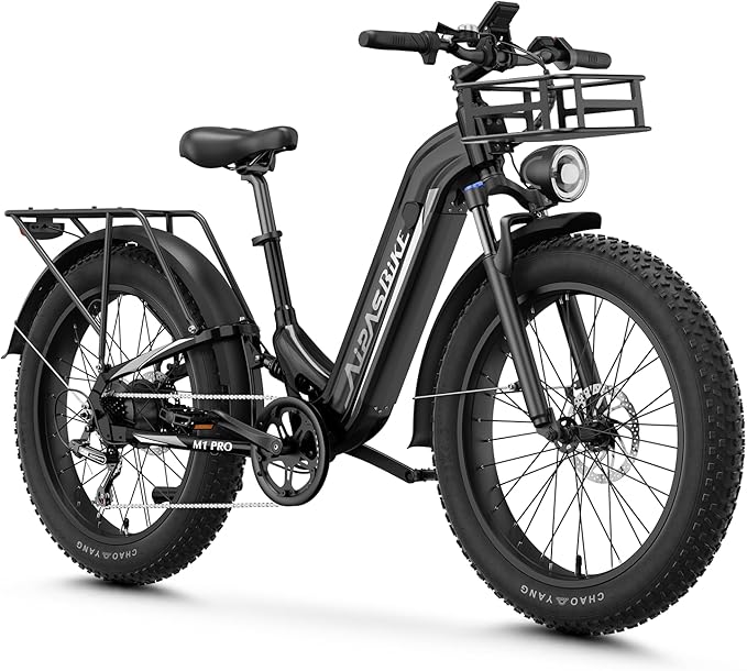 M1 Pro Electric Bike, 1800W Peak Motor Electric Bike for Adults, 48V 17.5Ah, 26'' x 4.0'' Fat Tire Electric Mountain Bike, Ebike with 85 Miles, 36MPH, 7 Speed 110Nm and Dual Suspension
