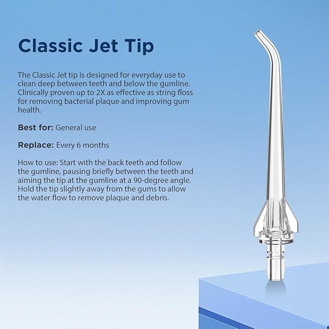 Upgraded Replacement Heads for Aquasonic Aqua/Icon Water Flosser | 6 Classic Jet Tips + Travel-Ready Storage Case Bundle | Compatible with Aqua Flosser & Icon Models