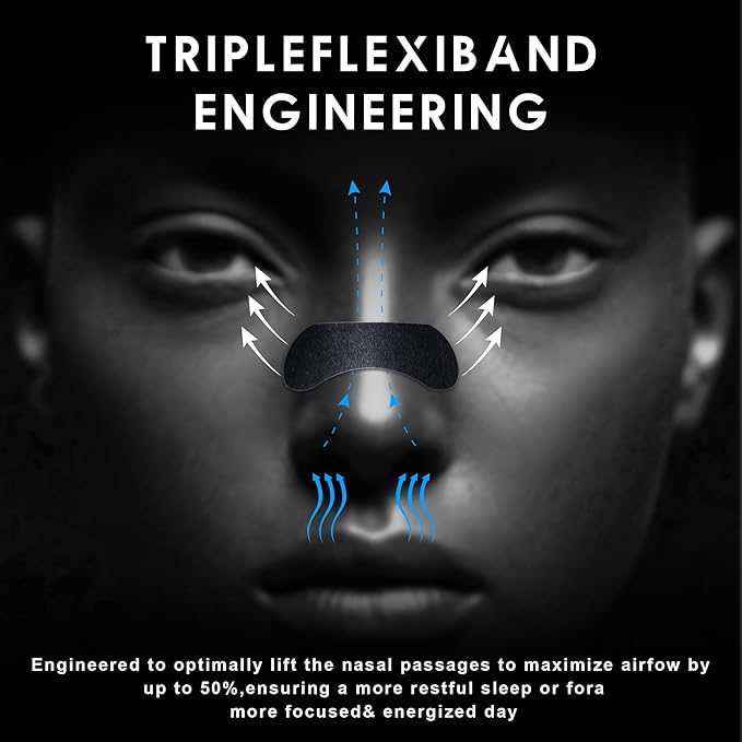 60Pcs Nasal Strips for Snoring, Nose Strips for Breathing, Snore Strips for Men & Women, Helps Reduce Snoring & Improves Sleep (Black)