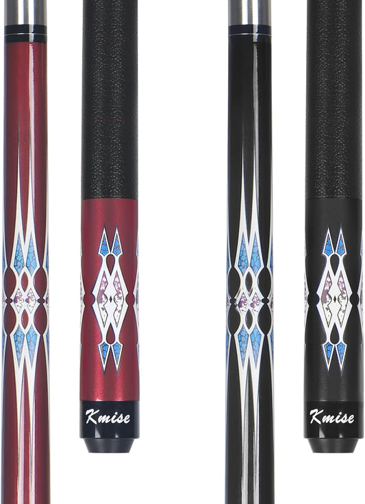 Kmise Pool Cue Stick Set - 58 Inch Pool Cues, 18~21Oz Canadian Maple Professional Billiard Cues Sticks, Pool Sticks for Adults, Multiple Colors, Pool Stick for Bar House Pool Tables Sports