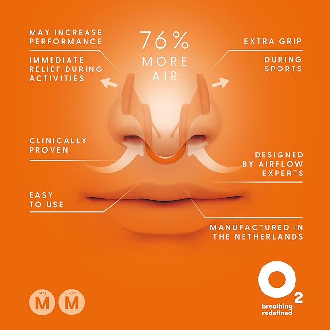 Airmax Unisex Sport Nasal Dilators Two-Pack - Easy, Safe, and Comfortable Breathing Aid - Improves Airflow - Transparent - Medium