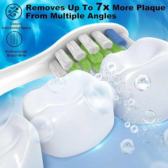 Replacement Heads Compatible with Philips Sonicare Toothbrush 4100 5100 6100 1100 2100 3100, 8 Pack