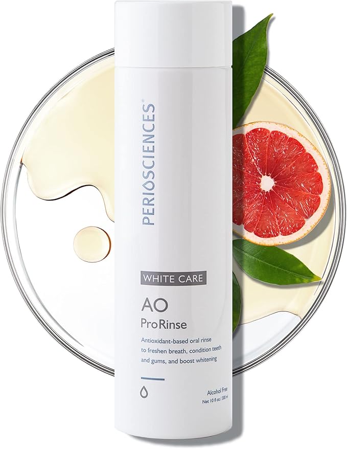 PerioSciences AO ProRinse White Care Whitening Mouthwash with Antioxidants – Oral Rinse for Gum Health, 10 Fl Oz / 300ml