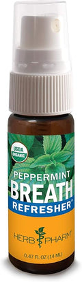 Herb Pharm Breath Refresher Certified Organic Herbal Fresh Breath Spray, Peppermint
