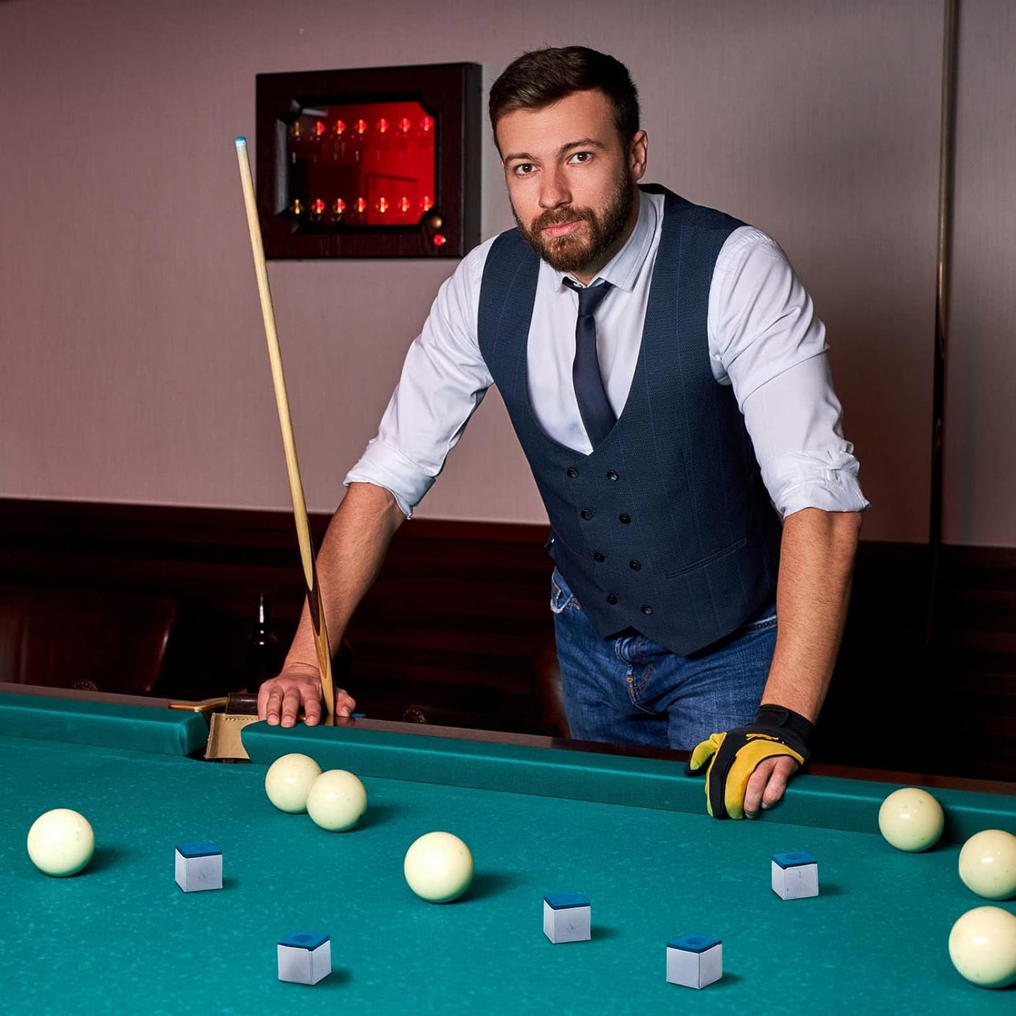 Junkin Pool Chalk Cubes Billiard Cue Pool Stick Chalk Table Accessories for Clubs Bars Home