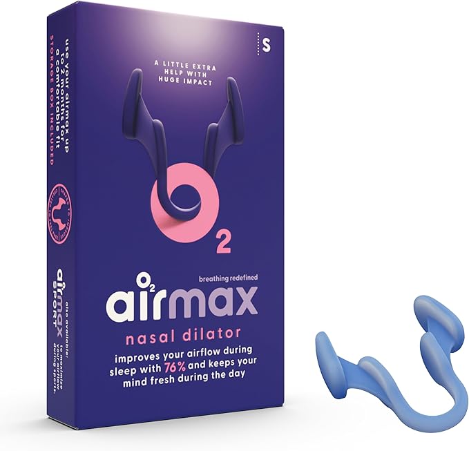 Airmax Nasal Dilators - Anti Snore Device - Small - 6-Month Relief - Cure for Snoring - Recommended by Physicians - Blue - One-Pack
