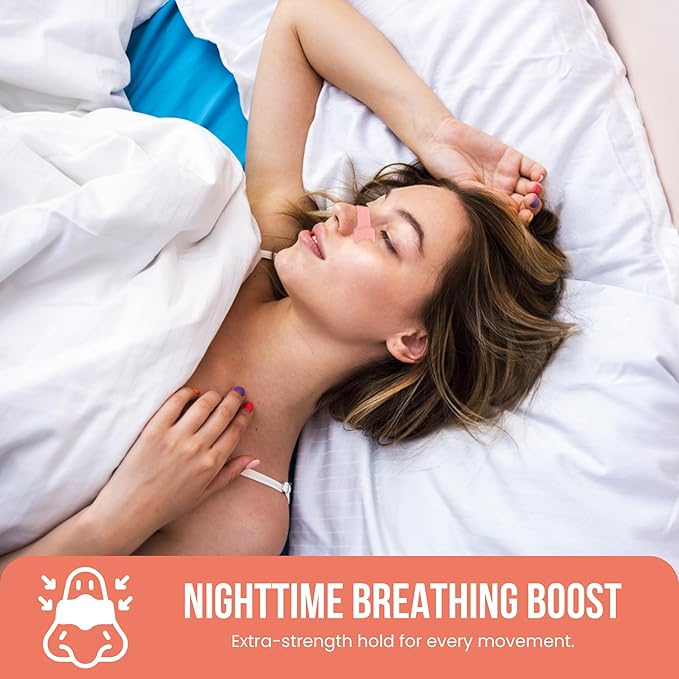 Nasal Strips for Breathing (60 Count) – Extra-Strength Grid Adhesive – Built for Nighttime Comfort, Clear Breathing & Consistent Sleep Routines (for Her - Pink)