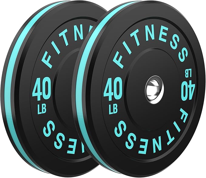 2 Inch Bumper Plates，10-500lbs，Barbell Rubber Olympic Weight Plates Set for Home Gym, Strength Training & Weight Lifting, Multiple Options Colors
