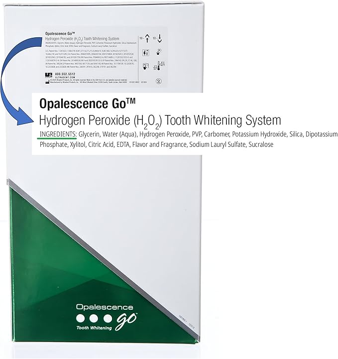 Opalescence Go 10% - Prefilled Teeth Whitening Trays Kit (10 Treatments) - 10% Hydrogen Peroxide - Mint Made by Ultradent Products. Go Teeth Whitening Kit -Mint- GO10-5193-1