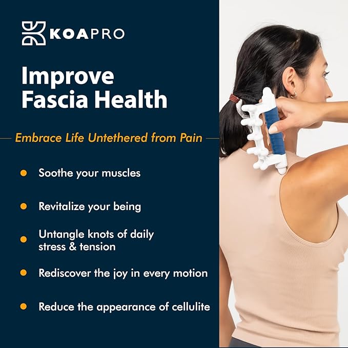 KOAPRO Fascia Massage Tool Blaster for Cellulite, Muscle Knots, Trigger Points - All-in-One Full Body Myofascial Release Tool, Facia Blaster, Targeted Tension Relief, Effective Back and Neck Massager