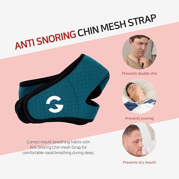 OLG Snore Stopper Chin Strap for Men CPAP Compatible Jaw Support Breathable Mesh – Anti Snoring Device