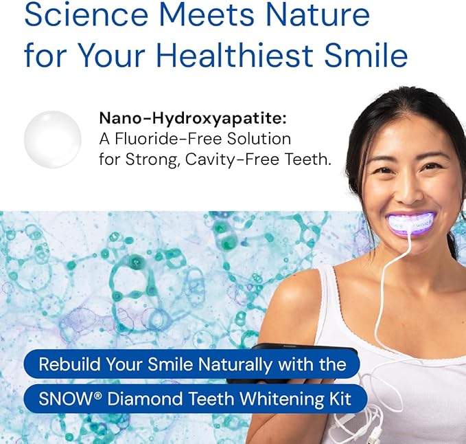 Snow Teeth Whitening Kit - Snow Teeth Whitening Serum and LED Mouthpiece Whitener, Formulated with Hydroxyapatite, Good for 6 Months - Wireless Kit with 3 Wands