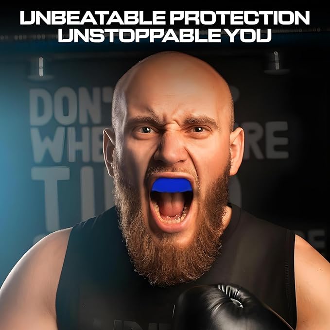Sports Mouth Guard for Kids,Youth,Boys,Girls,Child Teen Mouthguard with Case (BPA Free) for Boxing, Martial Arts,MMA Karate,Lacrosse,Football,Soccer and All Contact Sports (Royal Blue)