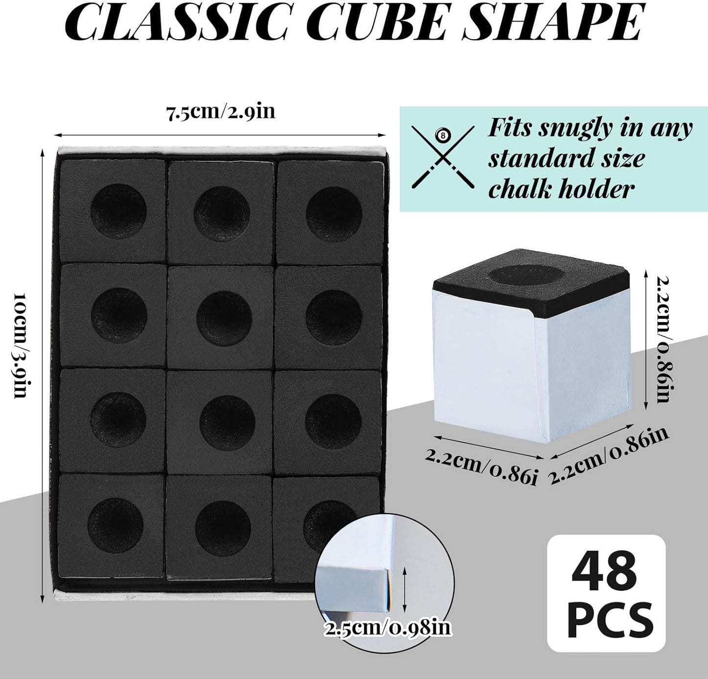 Junkin Pool Chalk Cubes Billiard Cue Pool Stick Chalk Table Accessories for Clubs Bars Home