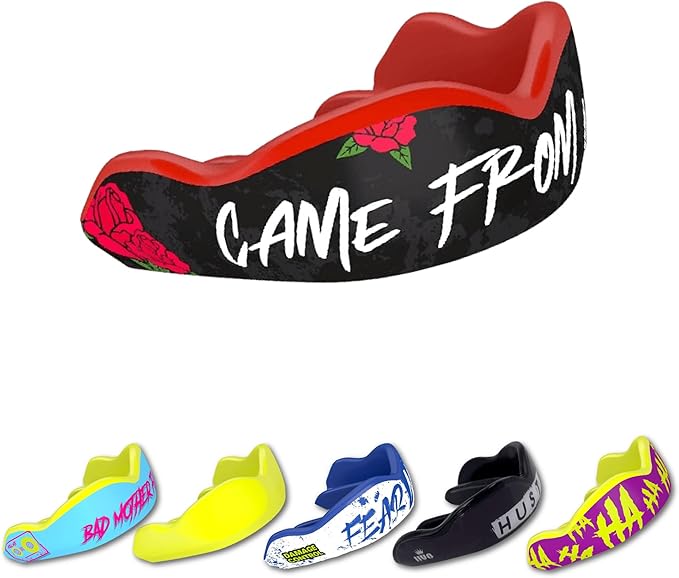 DAMAGE CONTROL High-Impact Mouth Guard – Sport Mouthguard for Boxing, Football, Hockey, Lacrose & Basketball, Protects Teeth & Jaw, Protective Mouthpiece for Adults & Youth (Women, Came from Nothing)