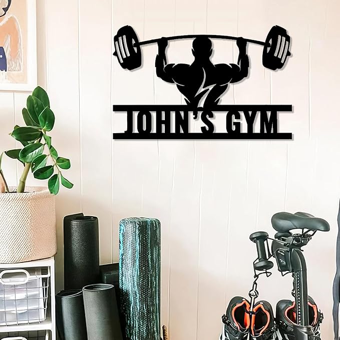 Luxury Personalized Home Gym Sign, Metal Wall Art, Home Gym Decor, Gifts for Fitness Lovers, Workout Room Decor