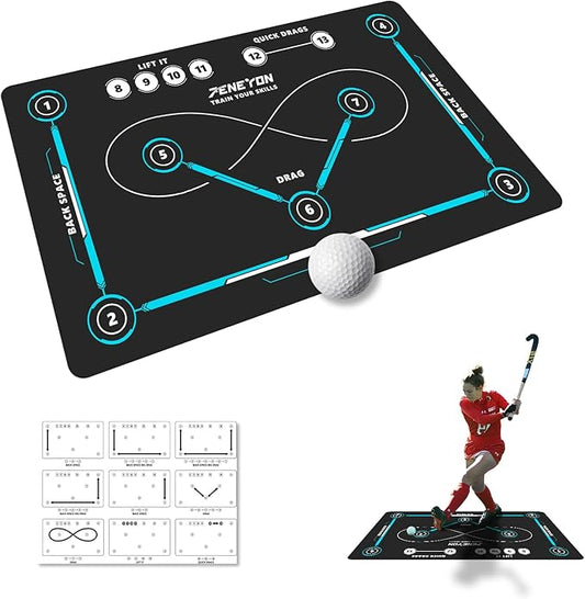 (59 * 35.4IN) Hockey Training Mat | Indoor/Outdoor Field Hockey Equipment for All Ages,Anti-Slip and Quiet Surface,The Best Gift for Hockey Training Enthusiasts