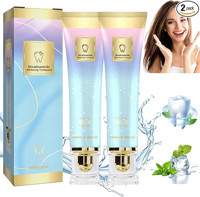 Niacinamide Whitening Toothpaste, Niacinamid Toothpast, Complete Care Toothpaste, Repair and Protect Teeth, Remove Tooth Stains, Fresh Breath(2PCS)