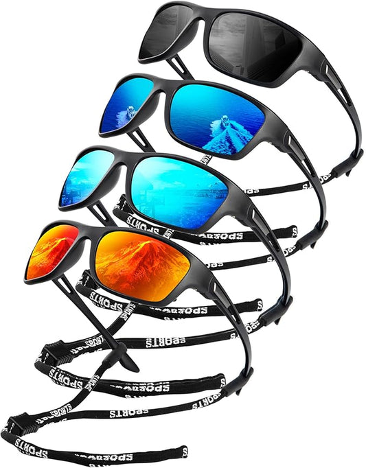 KALIYADI Polarized Sunglasses for Men, Sports Sun Glasses for Driving Cycling Fishing with UV protection