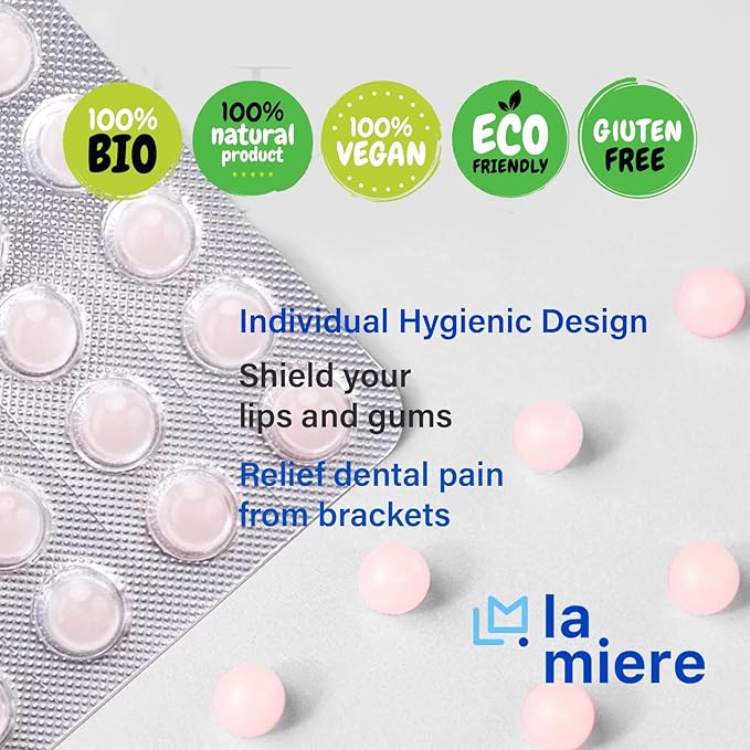 LA MIERE Orthodontic Wax for Braces Wax Dots 90 Individual Hygienic Packaging Dental Wax Strawberry