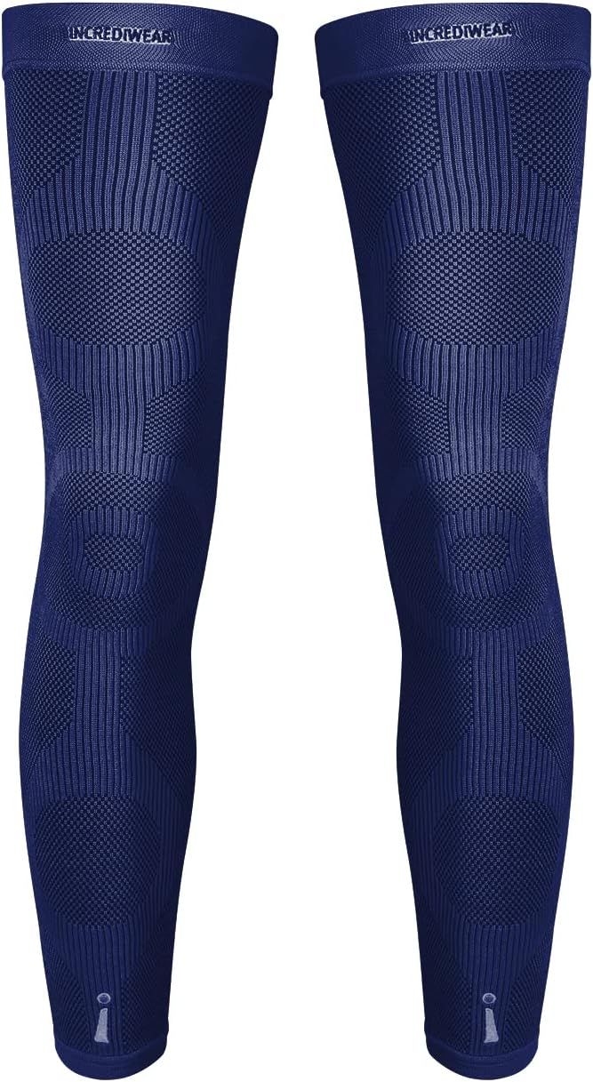Incrediwear Leg Sleeve 2pk – Full Length Long Leg Sleeve for Leg Pain Relief & Muscle Recovery, Helps Reduce Swelling & Inflammation, Promotes Circulation, Leg Sleeves for Men & Women (Navy, Medium)