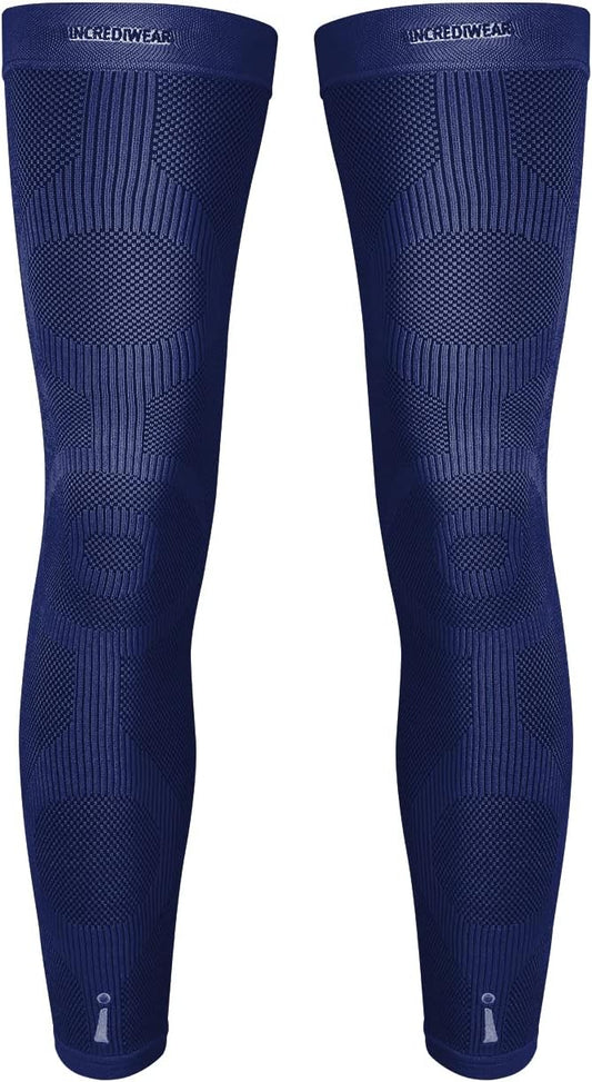 Incrediwear Leg Sleeve 2pk – Full Length Long Leg Sleeve for Leg Pain Relief & Muscle Recovery, Helps Reduce Swelling & Inflammation, Promotes Circulation, Leg Sleeves for Men & Women (Navy, Medium)