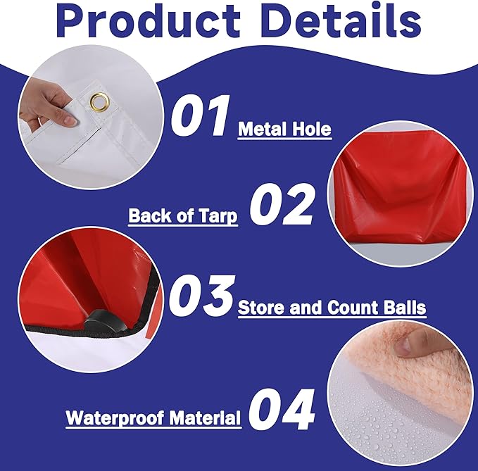 MABOZOO Hockey Shooting Tarp, 16ft x 8 ft Hockey Training Equipment for Shooting Foldable Target Practice Protect Wall or Garage Door