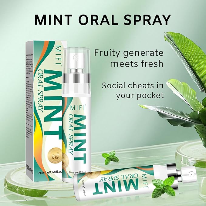 Oral Spray for Adult - Sugar-Free, Breath Freshener Spray, Dry Mouth Spray, Fights Bad Breath, Compact and Portable (Mint Flavor*2Pack)