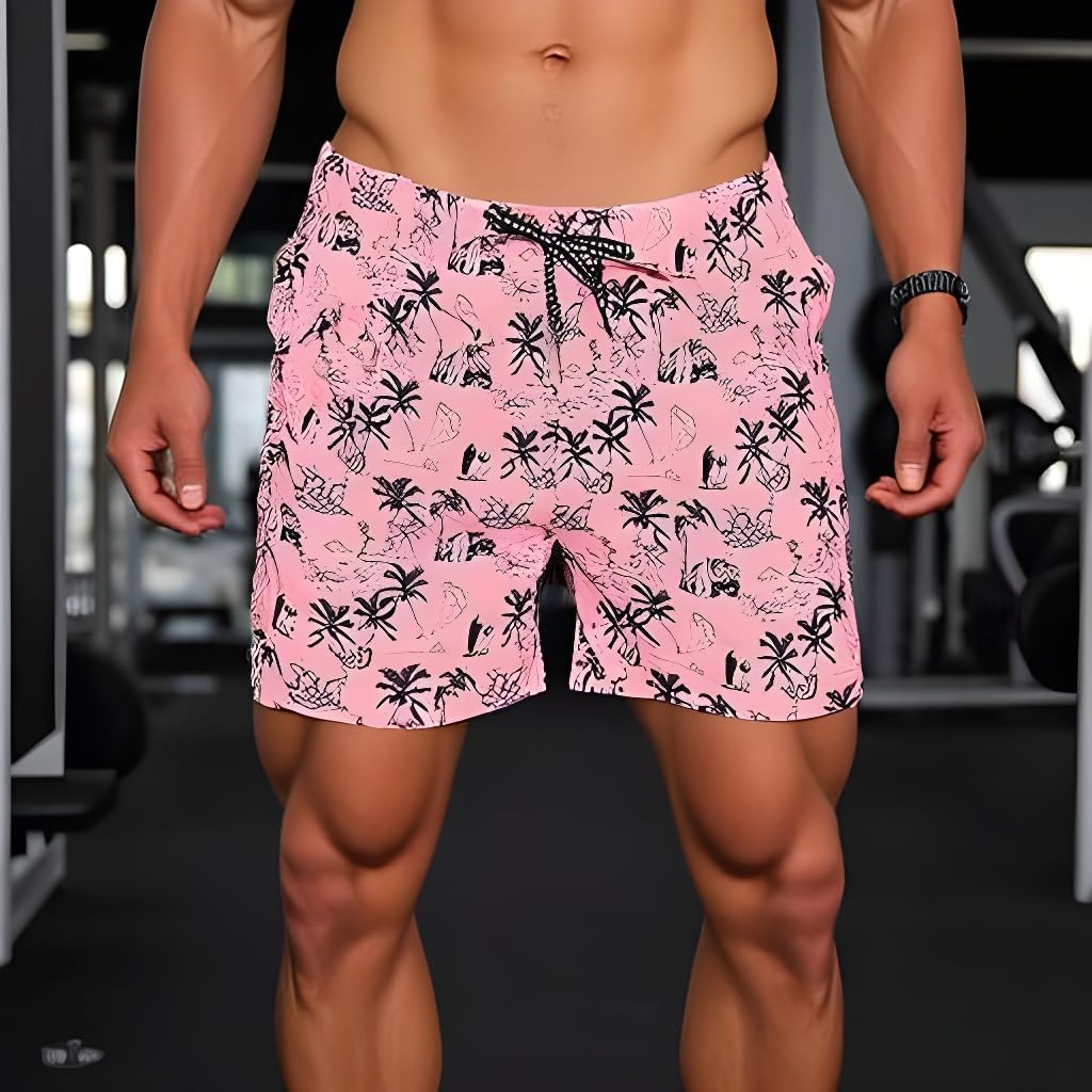 INGEAR Men's Athletic Stretch Workout Shorts Gym Quick Dry Running Trunks Boxer Lining