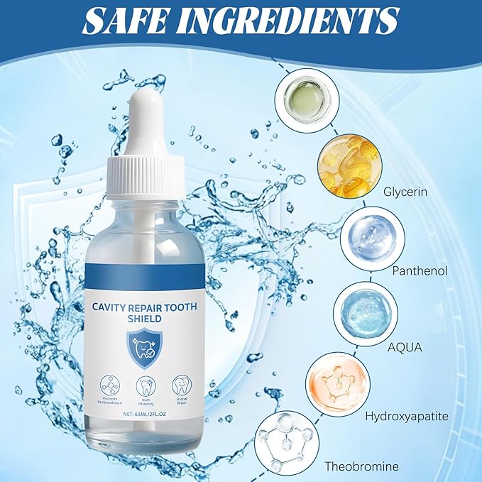 Nudenta Odontic Repair,Cavity Healing Tooth Armor Liquid–Nano Hydroxyapatite Remineralization Complex for Cavity Repair，Protects Tooth Enamel and Helps Keep Gum Healthy- 60 ML 2PCS