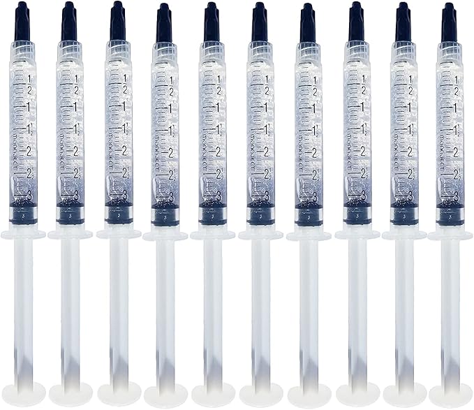 Bright White Smiles - Teeth Whitening Gel Refill Kit - 10 Tubes 44% Carbamide Peroxide Tooth Whitener Formula