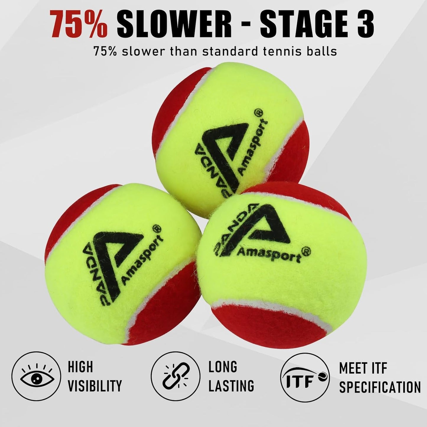 LITIAN Kids Tennis Balls – 50% 75% Low Compression Red Orange Balls with Durable Felt – Softer Than Regular Tennis Balls, Great for Youth Training & Dog Play (12 & 30 Pack)